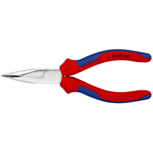 Длинногубцы с режущими кромками, губки 40-, 160 мм, фосфатированные, 2-комп ручки KN-2525160