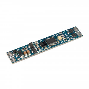 Сенсорный диммер SR-RULE-DIM-SENS (12-24V, 1x8A, 55x10mm) 036159, Сенсорный (бесконтактный) диммер для монохромной светодиодной ленты (ШИМ), встраиваемый в алюминиевый профиль. Питание/рабочее напряжение 12-24VDC, максимальный ток 8A на канал, 1 канал, максимальная мощность 96-192W. Габариты 55x10x4.5 мм. Расстояние уст