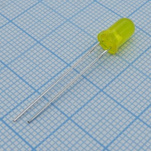 FYL-5013YD1C, Светодиод 5мм/желтый/585нм/40мкд/60°