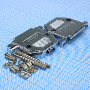 DS1046-25C1L1, Кожух для разъема D-Sub 15pin с удлиненными винтами, металлизированный