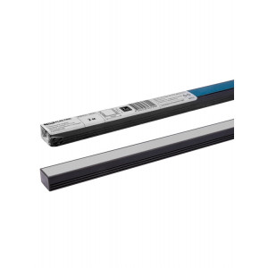 Алюминиевый профиль накладной черный 1612 (2 м), матовый рассеиватель, 2 заглушки, 3 крепежа SQ0331-0492