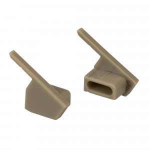 Комплект заглушек SL-MINI-SHELF-H9 OLIVE GREY 038811, Пара заглушек (правая - с отверстием, левая - без отверстия) для профиля SL-MINI-SHELF-H9 OLIVE GREY. Цвет - оливковый серый. В комплекте 2 заглушки. Цена за комплект.
