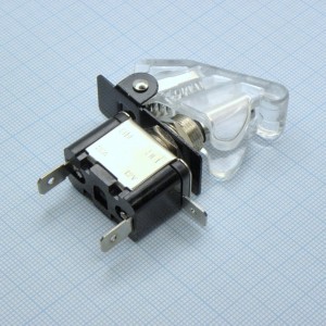 DS KN3B-101A1 с крышкой бел. подсв.12В, 2 положения, 1 группа на замыкание,  подсветка 12в