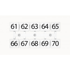 Маркировка (полоска) ZT12-10P-19-13Z(H), Кассета с маркировочными шильдиками, для клемм сечением 16 мм.кв., верхняя, 5x2 шильдиков, нанесенные символы: 61...70, с вертикальным расположением, размер шильдика: 11 x 10,8 мм, цвет: белый