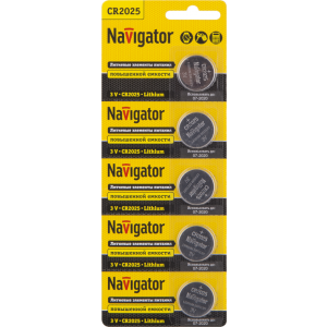 Элемент питания Navigator 94 764 NBT-CR2025-BP5(кр.5шт) [94764]