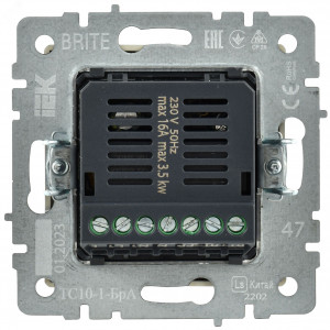 Термостат электронный с индикацией BRITE СП IP20 ТС10-1-БрА алюм. BR-RT11-K47