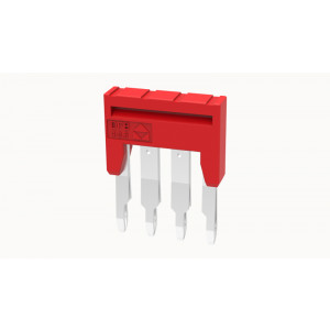 Соединительная перемычка DFB4-3.5-16-00Z(H), Соединительная перемычка, 4 полюса, изолированная, вилочная, для клемм: DS1.5, цвет: красный