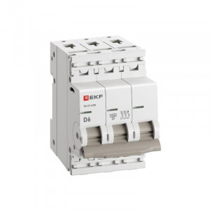 Автоматический выключатель ВА 47-63N 3P 6А (D) 4,5 кА PROXIMA EKF