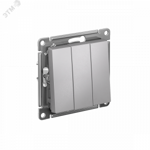 Выключатель 3-кл. СП AtlasDesign 10А IP20 (сх. 1+1+1) 10AX механизм алюм. SE ATN000331