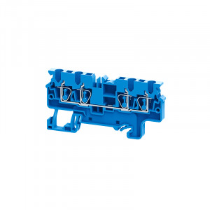 Клемма с четырьмя контактами пружинная OptiClip СX-2,5-QUATTRO-(0,2-4)-I-BU-синий