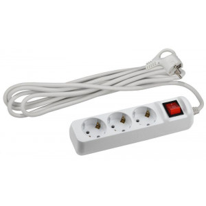 Удлинитель 3х5м с заземл. 10А IP20 UX-3es-5m ПВС 3х0.75 с выкл. Б0035755