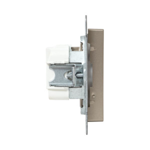 Механизм розетки, 16А, без заземления, со шторками, шампань Эпика EKF UP1-SOC-101