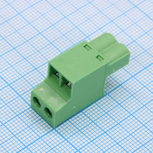 2EDGKC-5.08-02P-14-00A(H), Винтовой соединительный блок 2 контакта шаг 5.08мм зеленый