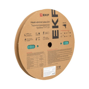 Термоусаживаемая трубка ТУТ нг 25/12,5 зелёная рулон PROxima tut-25-j