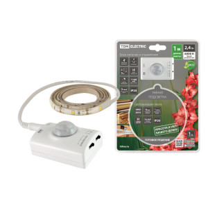 Умная подсветка SMD2835-30LED/m-IP20-5В-2,4Вт-6000К(1 м),датчик движ.и освещ.,акк. Li-Ion1100мАч SQ0331-0501