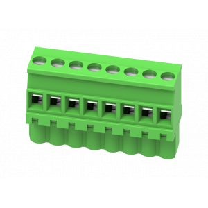 Розеточный разъем на кабель MC-RE5.0V04C-R-0001, Розеточный разъем, угловой, на кабель, шаг: 5.0 мм, 4 полюса, фиксация провода винтовая, исполнение: стандартное, 320V, 12A, цвет: зеленый