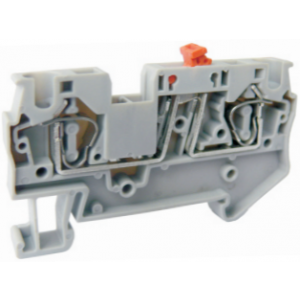 Клемма с размыкателем UJ5-4SK, Клемма с ножевым размыкателем, тип фиксации провода: пружинный, номинальное сечение: 4 мм кв., 20A, 500V, ширина: 6,2 мм, цвет: серый, тип монтажа: DIN35