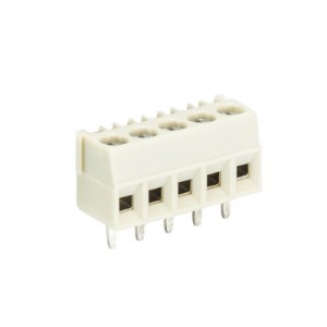 Клемма Wiecon 8893 / 5 OB, Клемма, горизонтальный подвод кабеля, на плату, шаг: 3.81 мм, 5 полюсов, фиксация провода винтовая, исполнение: без маркировки, 300V, 10A, цвет: серый