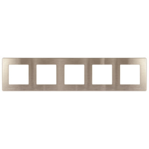 Рамка для розеток и выключателей Серия 12 12-5105-04 на 5 постов, Сатин, шампань Б0052542