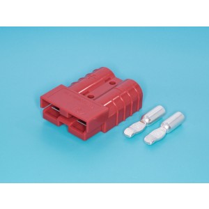 XBMC2S-5-R, Разъем для аккумуляторной батареи (красный) 35А, (корпус + 2 контакта 12-10AWG)