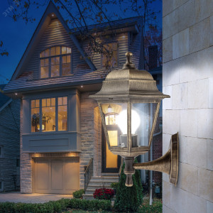 НБУ 04-60-001 бронза Светильник садово-парковый Леда настенный четырехгранный под бронзу Е27 Б0048112