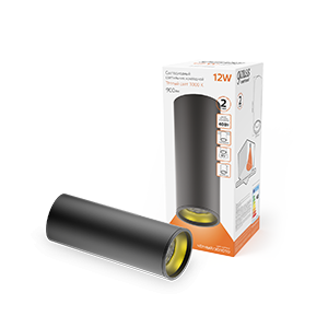 LED светильник накладной 12W (черный золото) 3000K 79x200мм 1/30 HD009