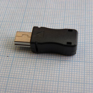 miniUSB 5BM пласт кожух, Разъем mini USB тип B вилка 5pin под пайку