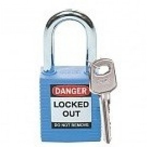 gws51344, Замки нейлоновые со стальной дужкой, высота дужки – 38 мм, диаметр дужки – 6.4 мм, нейлоновый корпус, размеры корпуса – 45х38х20 мм, цвет – синий, 6 шт/упак