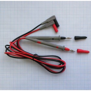 Щупы мультиметра ETL-20.601, Щуп измерительный для мультиметра, PVC 700мм, 18+147 ручка, (CATIII) 1000в, 10А, угловой разъем