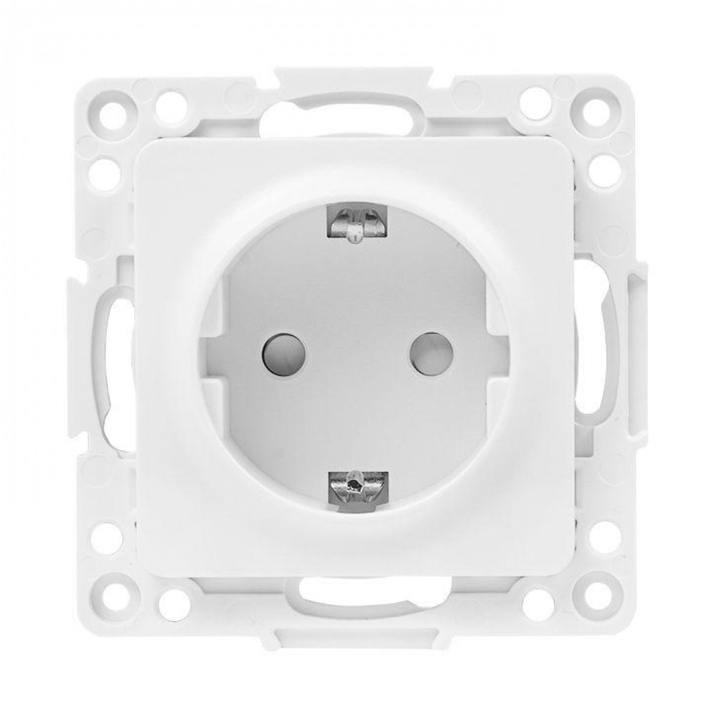 Изображение товара Розетка силовая PROxima EYR16-028-10 IP20 белая с заземл. шторкой