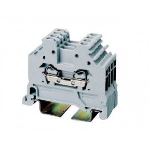 Проходная клемма JUT3-1.5W-GY, Проходная клемма, тип фиксации провода: пружинный, номинальное сечение: 1,5 мм кв., 17,5A, 500V, ширина: 4 мм, цвет: серый, тип монтажа: DIN35