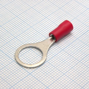 RV1.25-10  Red, наконечник кабельный кольцевой с изоляцией d=10.5мм, сеч. пров.0.5-1.5мм2