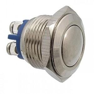 PBS-28B    D-16 MM STEEL, Кнопка антивандальная металлическая, 2А 36В, без фиксации на замыкание, резьба М16