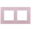 14-5102-30 Рамка на 2 поста, стекло, Elegance, розовый+бел (5/50/1200) Б0034502
