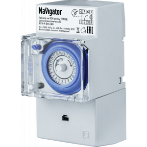 Таймер Navigator 61 560 NTR-A-D01-GR на DIN-рейку электромех.(кр.1шт) [61560]