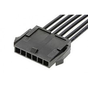 214750-1063, Шнуры питания для постоянного тока Micro-Fit 3.0 SR R-R 6CKT 600 MM Sn