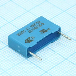 B32912B5103M, Пленочный помехоподавляющий конденсатор X1,  0.01мкФ ±20%, 530В переменного тока радиальные выводы с шагом 15мм, (18 x 5 x 10.5мм) 110°С россыпь