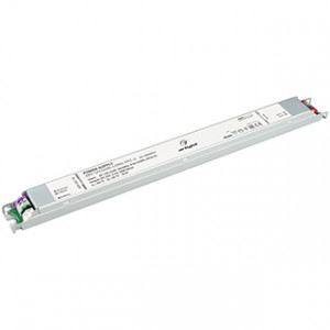 Блок питания ARV-UH24080-LONG-PFC-A (24V, 3.4A, 80W) 028359(1), Источник напряжения с гальванической развязкой для светодиодных изделий. Входное напряжение 120-240 VAC. Выходные параметры: 24 В, 3.4 А, 80 Вт. Встроенный PFC >0.95. Негерметичный алюминиевый корпус IP 20. Габаритные размеры длина 378 мм, ширина 30 мм, в