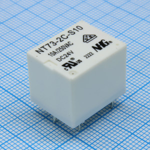 NT73-2-C-S-10-DC24V-0.36, Реле силовое 10А одна группа на переключение катушка 24В 0.36Вт монтаж в отверстие