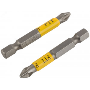 Биты кованые сталь S2 односторонние 50 мм PH2 Профи 2 шт блистер 57505