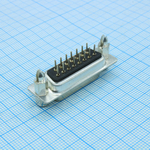 DS1034-15FBNSI44, Разъем D-Sub, розетка на плату 15 контактов вертикальный / чёрный