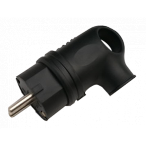 Вилка угловая с заземлением каучук 16А IP44 черная 9220 4690612010229
