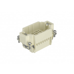 Вилочная контактная вставка HDD-042-MC, Вилочная контактная вставка, обжимная фиксация, 42 полюса + PE, типоразмер 10B, 250V, 10A, (обжимные контакты поставляются отдельно)