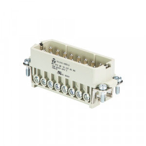 Вилочная контактная вставка HD STS 16 2,5 40 AG, Вилочная контактная вставка, винтовая фиксация, 16 полюсов + PE, типоразмер 16A, 250V, 10A, сечение обслуживаемых проводников 0,5-2,5 мм кв, тип покрытия контактов: серебро