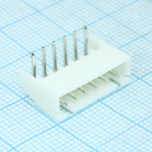 DS1069-6MRW6SA, Серия XH. Корпус разъема - вилка угловая на плату 6 контактов, шаг 2.5мм