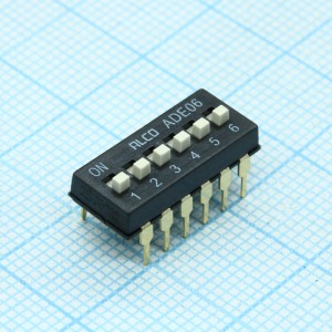 1825057-5, Переключатель DIP 6 групп 0.1A 24В 2.54мм монтаж в отверстие