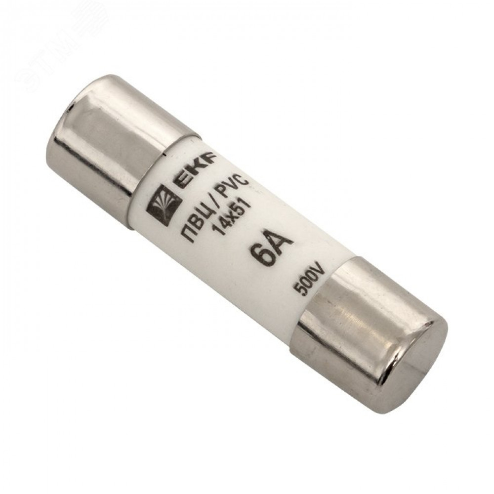 Изображение товара Вставка плавкая цилиндрическая ПВЦ 14х51 6А pvc-14x51-6