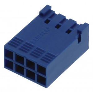 65239-004LF, Корпус разъема розетка 8 контакт(-ов) 2.54мм прямой монтаж на кабель синий пакет
