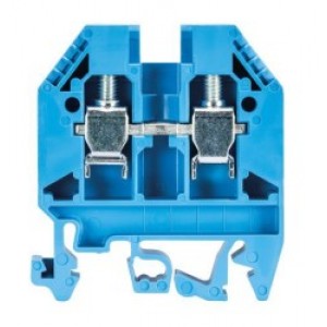 Проходная клемма WK 6/U BL, Проходная клемма, тип фиксации провода: винтовой, номинальное сечение: 6 мм кв., 41A, 800V, ширина: 8 мм, цвет: синий, тип монтажа: DIN35