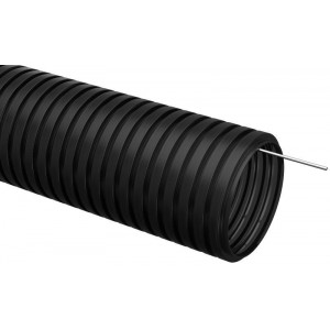 Труба гофрированная ПНД d16мм с протяжкой черн. (уп.100м) CTG20-16-K02-100-1